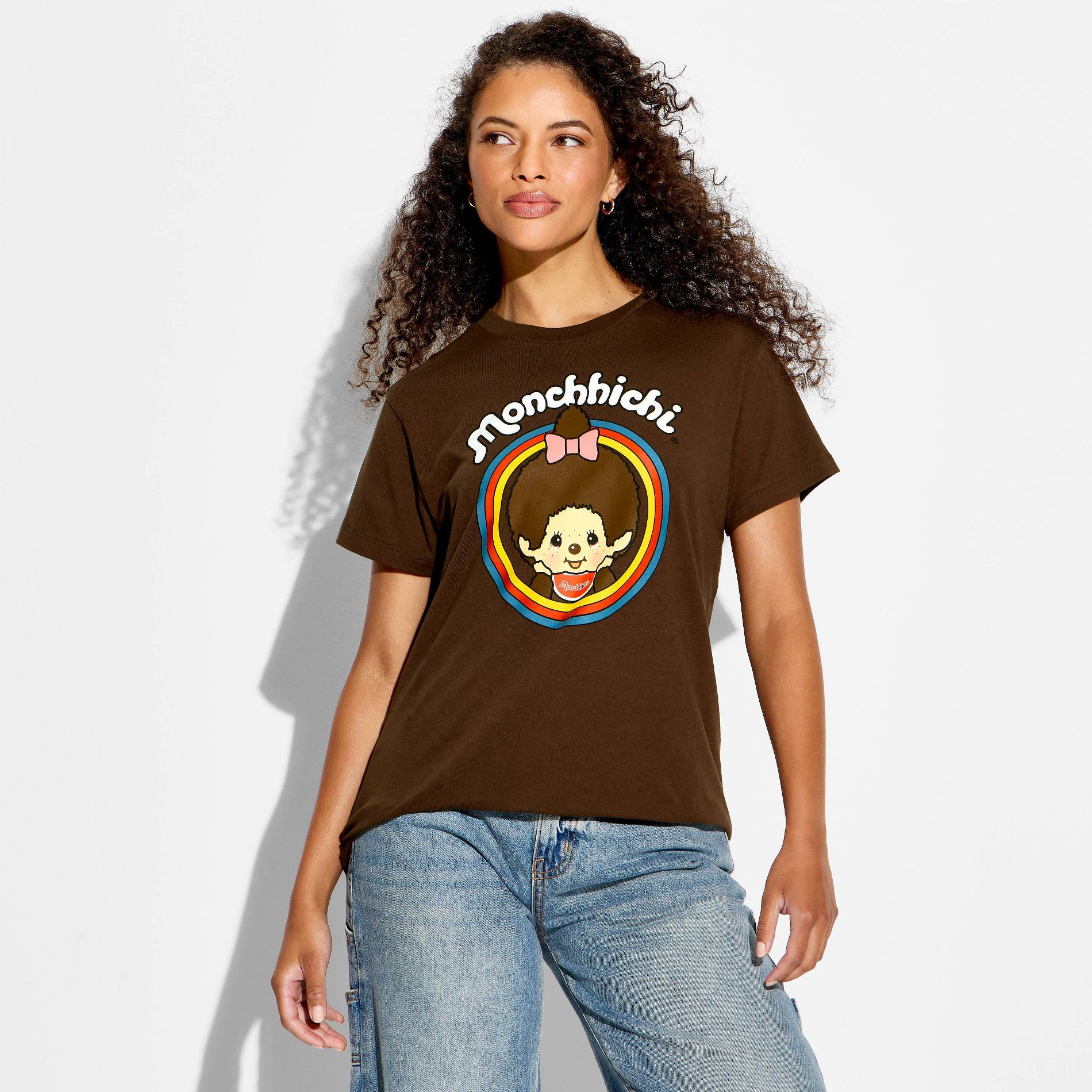 Women's Monchhichi Short Sleeve Graphic T-Shirt - Brown