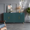 ORRD Navy Blue Vintage TV Stand for 65 inch TVs, Mid-Century Modern Media Console with Storage Cabinet & Gold Legs - 2 of 4