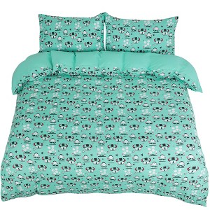 PiccoCasa Kids' Alien Pattern Duvet Cover with 2 Pillowcases Bedding Set 3 Pcs - 1 of 4
