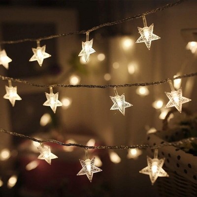 Twinkle Star 49 ft 100ct LED Star String Lights, Plug in Fairy String Lights Waterproof, Indoor & Outdoor