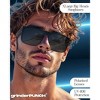 grinderPUNCH 2 Pack XL Polarized Big Wide Frame Large Head Fit Sunglasses for Sports Driving Fishing Glasses (Blue) - 2 of 4