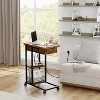 Homhougo C Shaped Side Table with Charging Station, Flip Top Sofa End Table with USB Ports and Outlets, Narrow Side Table - 3 of 4