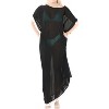 LA LEELA Women's House Daily Routine Evening Wear Loungewear Sheer Solid Casual Cover Up Relaxed Caftan Maxi Dresses for Women XL-XXL Black, Solid - 3 of 4