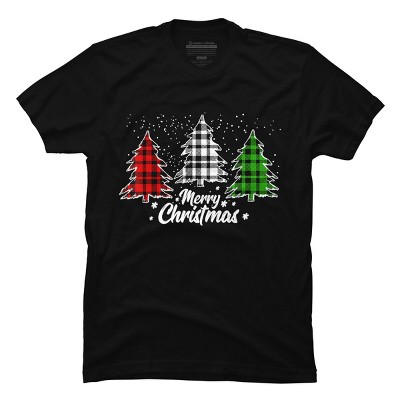 Men's Design By Humans Christmas Tree Buffalo By NekoShop T-Shirt
