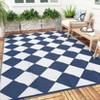 Outdoor Modern Woven Plastic Straw Rug Checkerboard Reversible Lightweight Portable Picnic Mat Large Area Rugs for Camping Garden Backyard - 2 of 4