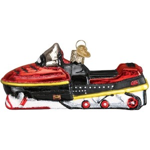 Old World Christmas Blown Glass Ornament for Christmas Tree, Snowmobile - 1 of 4