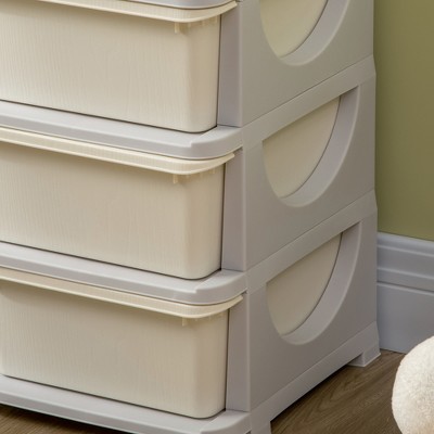 Qaba 6-Drawer White Kids Storage Unit Dresser Tower