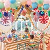 Meri Meri Happy Birthday Honeycomb Garland (Pack of 1). Garland length is 9'. Measures 13' including excess cord. - 2 of 4