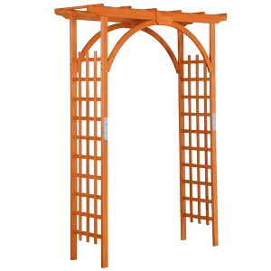 Yaheetech 7FT Wooden Garden Arbor, Natural Wood Brown - 1 of 4