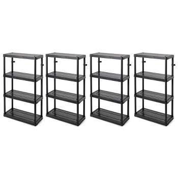 Gracious Living 4 Shelf Fixed Height Ventilated Medium Duty Shelving Unit, Black