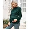KOJOOIN Women's Knit Ribbed Maternity Ruched Tunic Pullover Sweater - 2 of 4