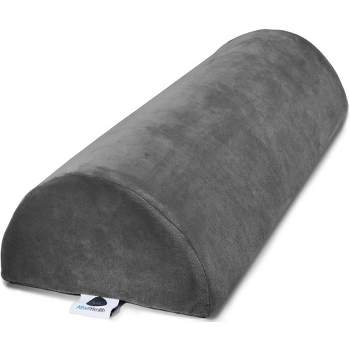 AllSett Health Large Half Moon Bolster Pillow for Legs, Knees, Lower Back and Head, Lumbar Support Pillow for Bed, Semi Roll for Ankle and Foot