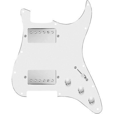 920d Custom Hushed and Humble HH Loaded Pickguard for Strat With Nickel Smoothie Humbuckers and S3W-HH Wiring Harness White