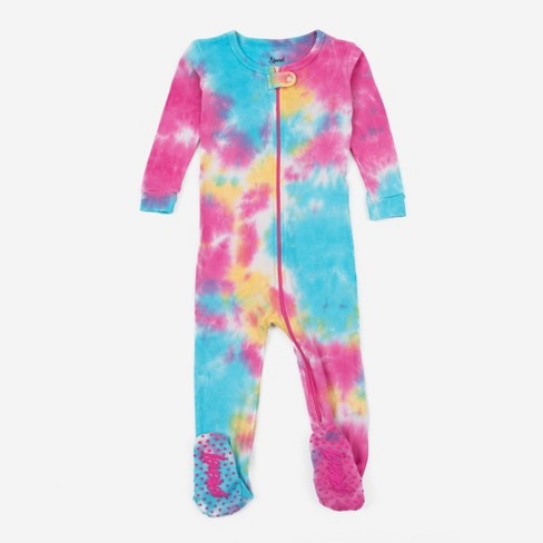 Leveret Footed Cotton Pajamas Tie Dye Rainbow 3 6 Month Target