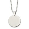 Chisel Stainless Steel Brushed and Reversible Round 4mm Dog Tag on a 24" Ball Chain Necklace - 2 of 4
