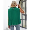 Sleeveless Tops for Women Pleated Tunic Tops Chiifon Blouse with Frill Mock Neck Flowy Dressy Casual Tank Tops （One size fits all） - 2 of 4