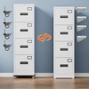AOBABO Metal File Storage Cabinet With 4 Drawer, Lock and Name Card Holder For A4 Letter/legal Size, Assembly Required, White - 3 of 4