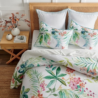 Hummingbird Grove Twin/Twin XL Cotton Floral Duvet Cover Set