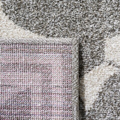 Dark Grey and Beige Geometric Easy-Care Area Rug, 4' x 6'