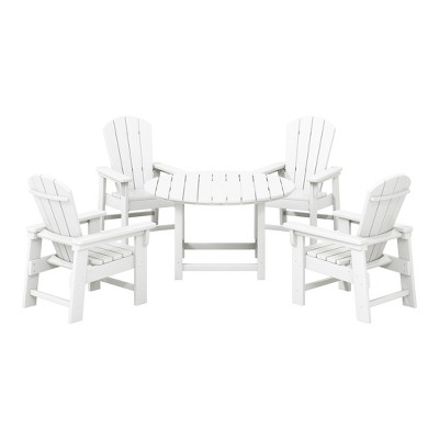 WestinTrends Malibu Kids 5-Piece HDPE Outdoor Patio Round Dining Table and Chairs Set