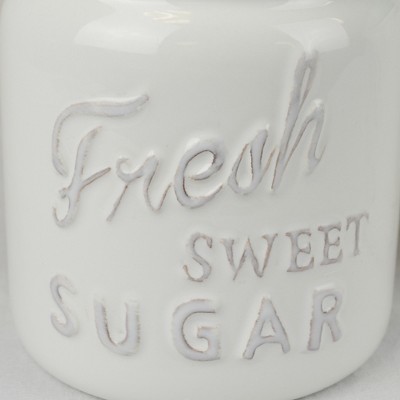 Red and White Ceramic Kitchen Canister Set with Airtight Lids