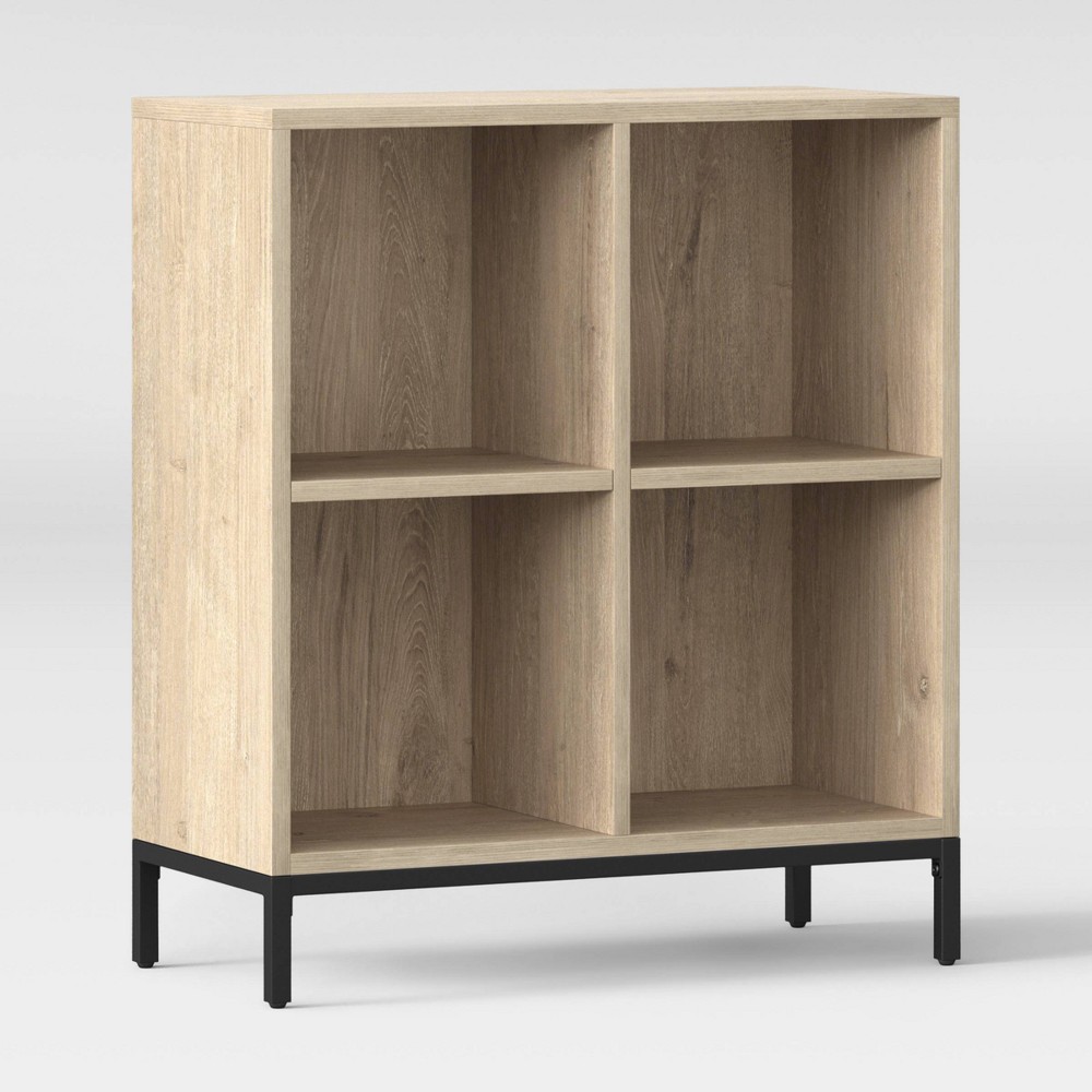 34" Loring 4 Cube Bookcase Vintage Oak - Threshold™