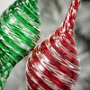 12"H and 9"H Sullivans Swirling Finial Ornament - Set of 2  Red Christmas Ornaments - 2 of 2