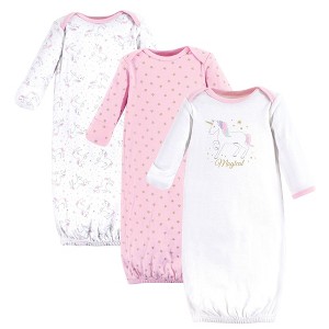 Hudson Baby Girls Cotton Gowns, Magical Unicorn, Preemie/Newborn - 1 of 1