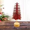 One Hundred 80 Degrees 9.0 Inch Red Snowflake Tree Christmas Village Tree Sculptures - 4 of 4