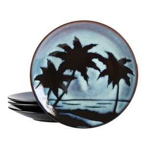 Gibson Elite Sunset 4 Piece 10.75 Inch Round Stoneware Dinner Plate Set in Blue - 1 of 4