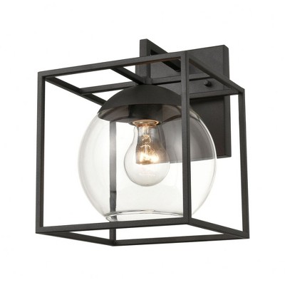 Elk Home Cubed 1 - Light Wall Light in  Charcoal