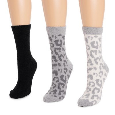 MUK LUKS Womens 3 Pack Cozy Compression Crew Socks