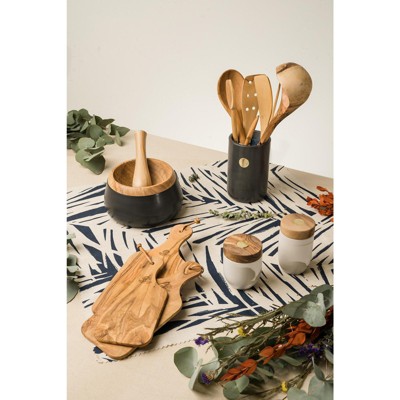 Handcrafted Natural Olive Wood Rectangular Cutting Board with Handle