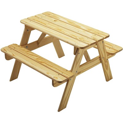 Little Colorado Handcrafted Knotty Pine Solid Wood Toddler Picnic Table for Indoor Play or Outdoor Furniture Use with Easy Assembly, Unfinished