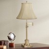 360 Lighting Traditional Swing Arm Desk Table Lamp Adjustable Height 36" Tall Antique Brass Imperial Taupe Bell Shade Living Room Bedroom - 2 of 4