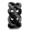 Slickblue Women's Interlocking Ring in IP Black Stainless Steel with Clear Pave Synthetic Crystals, 10.9g, size 5–10 - 4 of 4