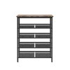 Hooseng 5-Tier Shoe Rack Storage Organizer, Entryway Shoe Shelf with Rustic Wooden Top and Heavy-Duty Metal Mesh, Shoe Stand for Living Room, Bedroom - 3 of 4