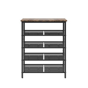 TIRAMISUBEST Industrial 5-Tier Shoe Rack - Adjustable Farmhouse Storage with 4 Mesh Shelves for Entryway, Living Room or Porch - 1 of 4