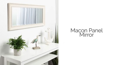 Macon Distressed Soft White Full Length Beveled Wall Mirror 16x36