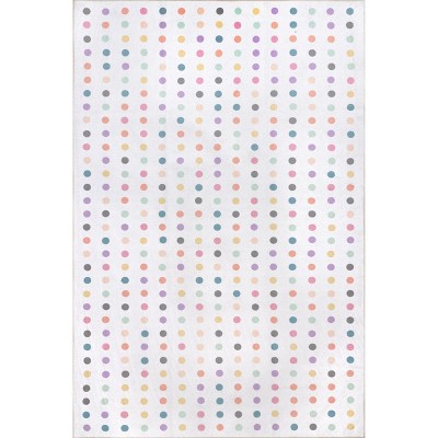 Image of Nuloom Larissa Polka Dot 3x5 Machine Washable Accent Indoor Area Rug for Living Room Bedroom Dining Room Nursery Entryway Kitchen, Ivory/Multicolor