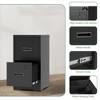 ORRD 2-Drawer Metal Vertical File Cabinet, Lock & Card Slot - Fits A4/Legal/Letter, Narrow Design, Black - 4 of 4