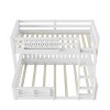 KWPZQEB Bunk Bed, Wooden Bunk Bed w/ Ladder & Safety Guardrails, Pegboard & Bookshelf, Floor Bunk Bed, No Box Spring Needed - 4 of 4