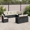 vidaXL 8 Piece Patio Sofa Set with Cushions Black and Cream Poly Rattan - Without Table - 2 of 4