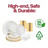 Smarty Had A Party White w/ Gold Organic Plastic Tableware Set - 120 Sets - 4 of 4