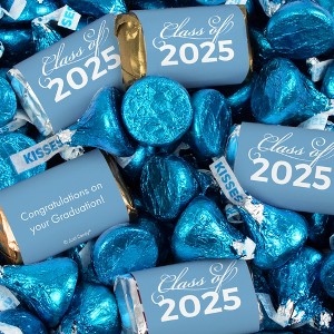 Graduation Candy Party Favors Hershey's Miniatures and Kisses by Just Candy - Available in Multiple Colors & Sizes - 1 of 4