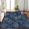 Machine Washable Area Rugs Lightweight Throw Soft Carpet Boho Botanical Floral Ultra-Thin Indoor Rug - 2 of 4