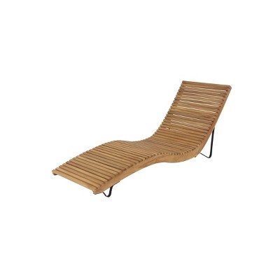 31"x26" Contemporary Teak Patio Chaise Lounge - Brown - Olivia & May