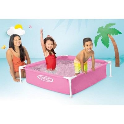Pink PVC Rectangular Above Ground Pool for 2 People
