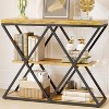 GOCAPTAIN 3-Tier Entryway Table, Industrial Console Sofa Table with Storage, Open Shelves, X-Shaped Metal Frame, Foyer Table for Entryway, Hallway - 4 of 4