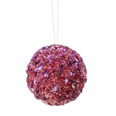 Vickerman 4.25" Sequin and Beaded Christmas Ball Ornament - Purple